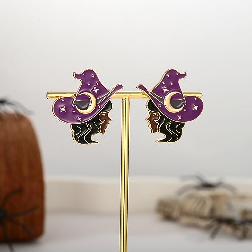 WOWORAMA Halloween Earrings Cute Pumpkin Earrings for Women Fun Crystal Pumpkin Stud Earrings Funny Smiling Face Pumpkin Drop Earrings Halloween Earrings Jewelry