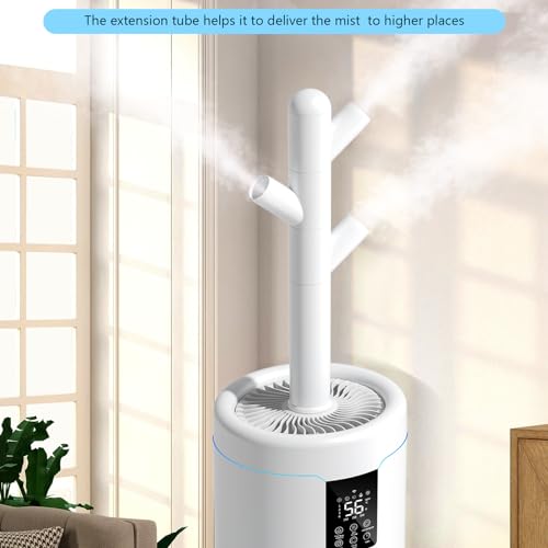 Hiswelle 17L/4.5Gal Ultra Large Humidifiers For Bedroom 2000 Sq Ft, Quiet Humidifiers For Large Room, Tower Humidifier With 4 Mist Mode & Extension Tube For Home School Office Commercial Greenhouse Plants thumb #1