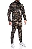 MT Styles Trainingsanzug mit Zipper Sportanzug R-7039 [Khaki, M]