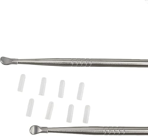 Miniatura 4 de Airgoesin 2 piezas más largas de 7 pulgadas removedor de piedra amígdala Tonsilolith herramienta premium limpiador oral de acero inoxidable para