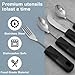 Bendable Adaptive Utensils, 4-Piece Heavy Duty, Stainless Steel Fork, Knife, and Spoon Adaptive Utensils Enhanced Stability While Eating for Elderly, Hand Tremors and Parkinson's Patients (Black)
