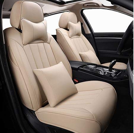 Image of Hi Art Leatherette Custom Fit Front and Rear Car Seat Covers Compatible with Tata Altroz, [Beige]