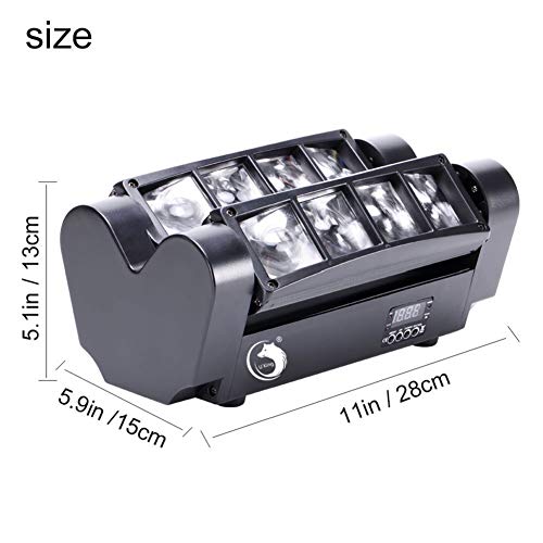 Yimosi 60W Lyre 8 Leds,Disco Lumière d'araignée DMX512 RGBW4 en 1 Lampe de Scène Commande Vocale Éclairage DJ Soirée Fête Bar Club… - Image 6
