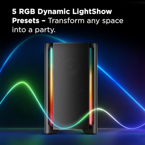 TCL TP200K Portable Bluetooth Party Speaker with 5 RGB Dynamic Light Shows, 12 Hr Battery, and IPX4 Splash-Proof Rating - image 6