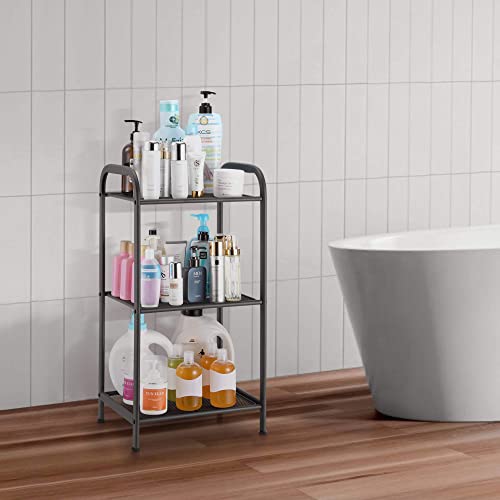 Image of MAX Houser Storage Rack with Shelf,Industrial Style Extendable Plant Stand, Standing Shelf Units for Kitchen, Bathroom, Office,Living Room, Balcony, Kitchen (Charcoal Gray, 3 Tier)