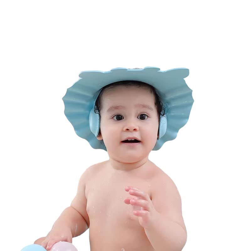 Miniatura 4 de Gorro de champú para bebé, impermeable, gorra de baño ajustable con silenciador de orejas para bebés y niños pequeños