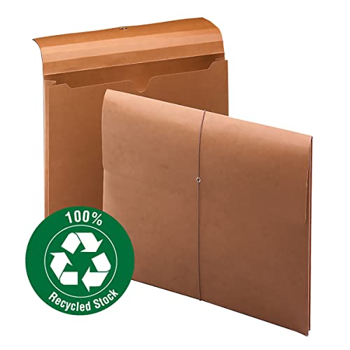Smead 100% Recycled Expanding File Wallet With Flap And Cord Closure, 2" Expansion, Letter Size, Redrope, 10 Per Box (77170) #TOP1
