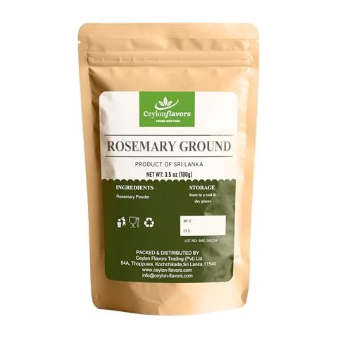 Ceylon Flavors Ground Rosemary Powder 3.5oz (100g) | Packed in a Stand Up Reselable Pouch Cover