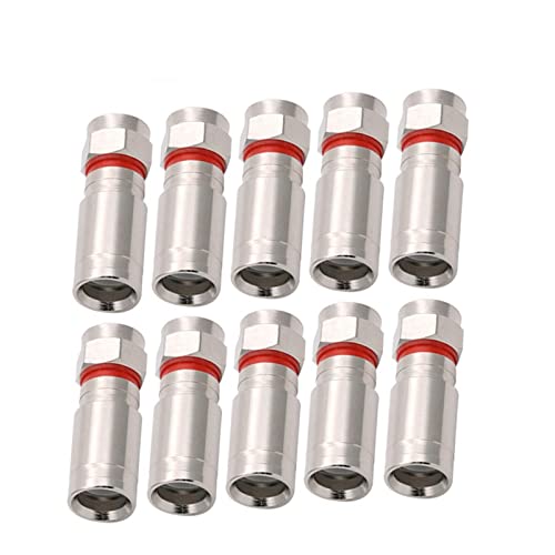 Connecteur de compression RG6 F adaptateur coaxial RF F en métal robuste lot de 10 pièces