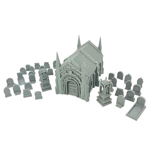 Mausoleum Graveyard Set | Micro Dominions | RPG Table Top Terrain 28mm | Miniature Scenery | Miniatures | D&D | TTRPG