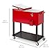 Best Choice Products 80-Quart Outdoor Steel Rolling Cooler Cart w/Ice Chest, Bottle Opener, Catch Tray, Drain Plug, Locking Wheels - Red