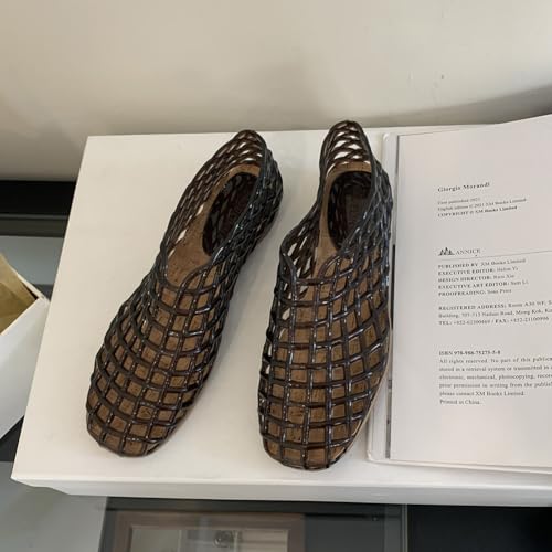 Orgonite Jelly Mesh Ballet Flats for Women, Hollowed Jelly Slip On Ballerina Shoes, Round Toe Fishnet Flats, Mary Jane Flats2