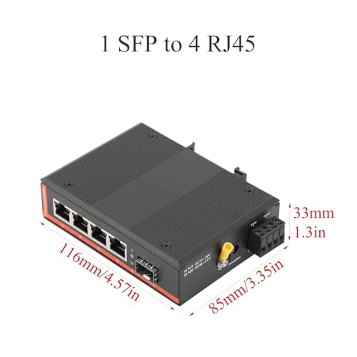 Convertisseur SFP vers 4 RJ45 monomode SC Gigabit pour réseau industriel