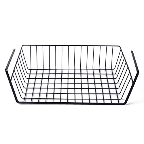 Large 2 Pack Under Cabinet Kitchen Storage Shelf Wire Basket Organizer Hanging Rack Kitchen Office Organization Food Storage Black Home Supplies Accessories 15.75 x 5.51 x 10.24 Inches