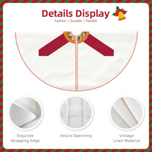 Jupe de sapin de Noël épaisse motif rustique Floride textile durable