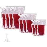 Plastic Flasks For Liquor, Drink Pouches For Adults, Concealable And Reusable Cruise Alcohol Flask Undetectable, rum runner flask cruise kit Sneak Alcohol Anywhere,4×32oz 3×16oz 3×8oz,1×Funnel