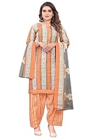 Rajnandini Light Orange & White Cotton Printed Readymade Patiala Salwar Suit (Ready to Wear-VSMRW5164-6XL)