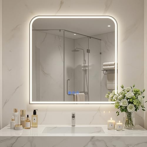 Antok LED Bathroom Mirror 36' L x 36' W, LED Mirror with Lights for Bathroom, Lighted Vanity Mirrors...