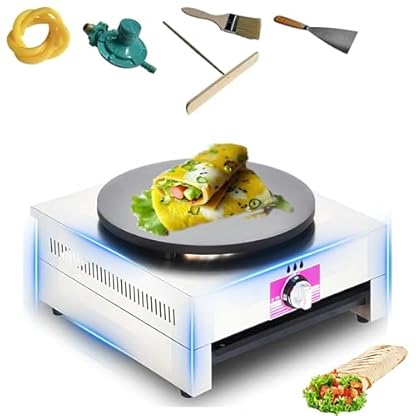 KJHYYPP Kommerzielle Crêpe-Maker-Pfannkuchenmaschine, 16-Zoll-Antihaftbeschichtung, große Kochplatte, einzelne Kochplatte, Pfannkuchen-Grillplatte, Temperatur