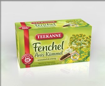 TEEKANNE Fenchel Anis-Kümmel (alcaravea de anís de hinojo)  2 x 20 bolsas de té frescas + importación alemana directa