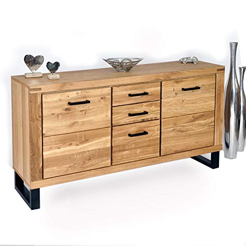 DK-Wohnen Sideboard Kommode Wildeiche Teilmassiv geölt B158xH82xT40 ELFO Tina 2346 Cover