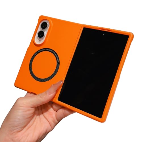 �y�ČRMIL�K�i�zFLURIKA Magnetic for Samsung Galaxy Z Fold 8 �P�[�X [MagSafe�[�d��Ή�] �����^�E�y��PC�o�b�N ����~�߁E�ϏՌ��P�[�X, Coffee