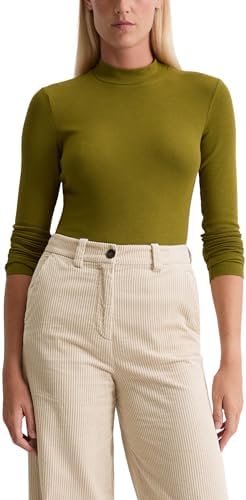 Marc OߴPolo Damen Langarmshirt mit Stretch-Anteil gerippt