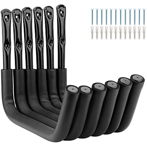 Whrsinlor Heavy Duty Steel Kayak Storage Hook, 55LBS Capacity, 6 Pack, Wall Mount Cover