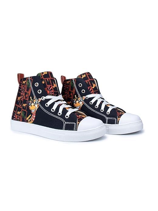 KOB SOOK ; WALK WITH JOY Women's Printed High Ankle Canvas Sneakers | Sneakers for women | Stylish Casual Shoes | Comfortable & Lightweight Shoes for...