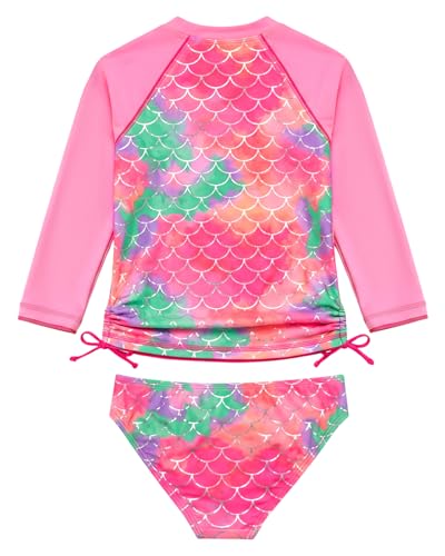 Image of weVSwe Girls Rash Guard Set 2-Piece UPF 50+ Sun Protection Swimsuit 2T-14 Years