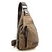 CuteMe Men's Small Canvas Military Messenger Shoulder Travel Hiking Bag Backpack (BROWN)