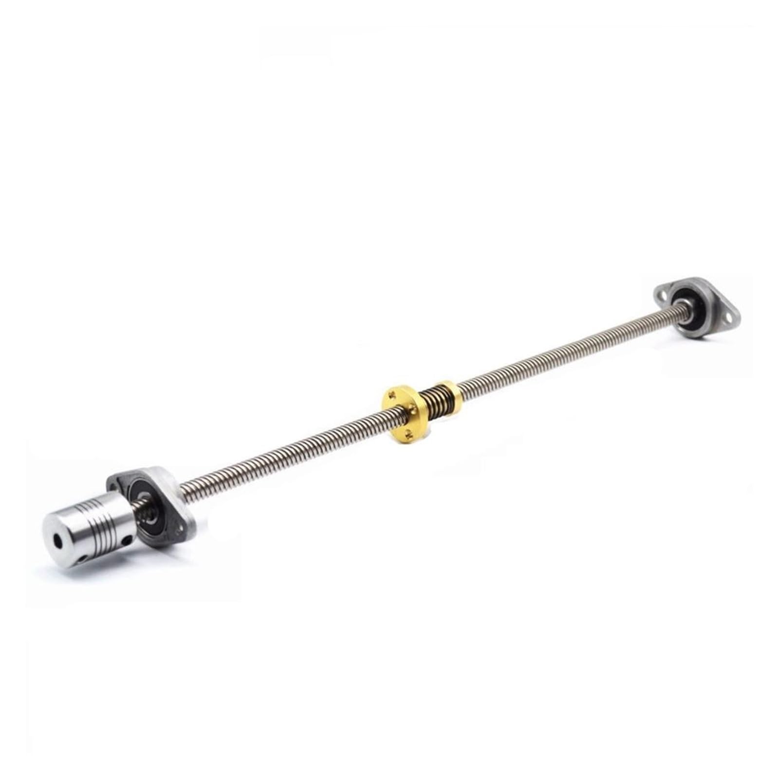 Śruba trapezowa T8 150-600 mm + nakrętka zabezpieczająca + wspornik łożyska KFL08 + złącze elastyczne 5 x 8 mm (500 mm)