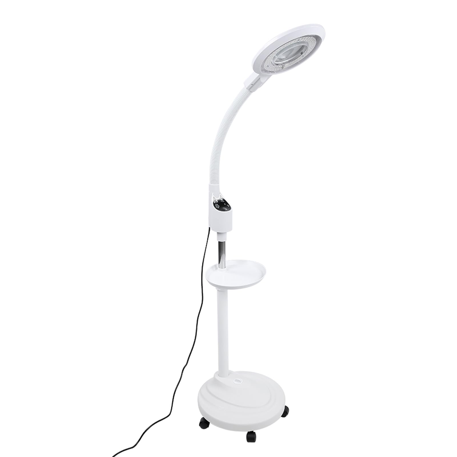 FILFEEL Lámpara de Belleza LED, lámpara de Tatuaje de Maquillaje con Brazo Giratorio Ajustable, lámpara de pie de Lupa 16X, lámpara de iluminación de protección Ocular(EU-Blanco)