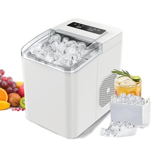 BELEAAD Ice Maker Countertop, 26lbs in 24Hrs, 9 Ice Cubes Ready in 8 Mins, Auto-Cleaning Portable Ice Maker with Basket and Scoop, for Home/Kitchen/Camping/RV/Party