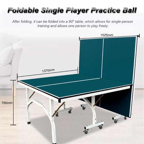 9ft Klappbarer Tischtennistisch, MittelgroßEs Klappbares Tischtennis-Tischspielset Mit Rad, Netz, TischtennisschläGer Und Ball FüR DraußEn Und Drinnen, Einfache Montage – Bild 8