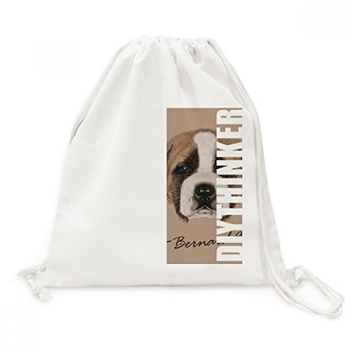 Sac de sport marron Saint-Bernard en toile à cordon