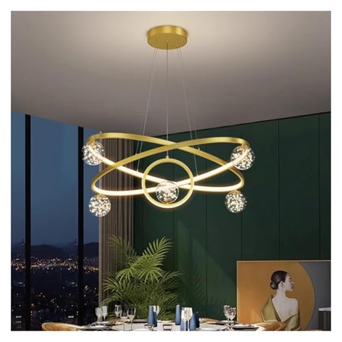 Lustre suspension nordique à hauteur réglable avec diffuseurs de lumière pour séjour