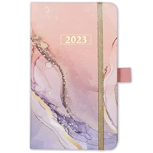 Taschenkalender 2023 - Kalender 2023, Januar 2023 - Dezember 2023 Wochenplaner, Hardcover, 2 Lesezeichen, Stiftring, 16 x 10 x 1,5 cm, Tagebuch für Zeitmanagement Cover