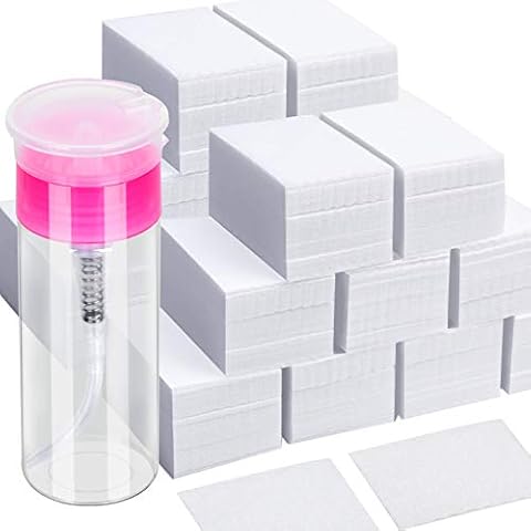 FANDAMEI 900pcs Lint Free Nail Wipes with Pump Bottle Cover