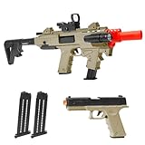 Realistic Toy Toy Gun Blaster, Soft Bullet Toy Dart Hand Gun Soft Bullet Pistol Foam Shell ejecting Blasters, with 2 Clips & 80 Foam Bullets, Gifts for Boys Girls Adults Age 8+
