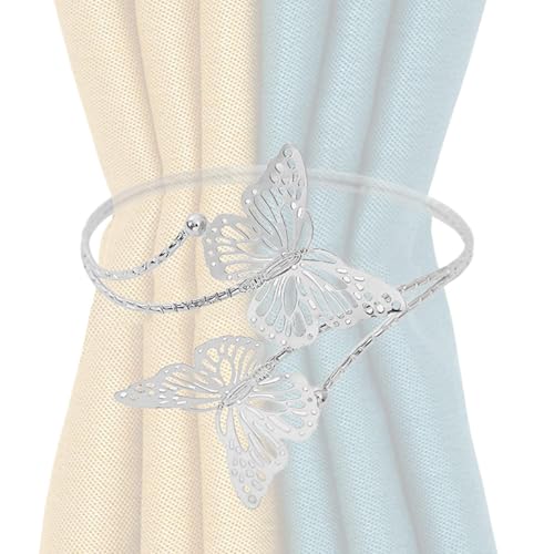 Attache de rideau papillon en métal, boucle de rideau papillon, simple embrasse de rideau sans perforation, embrasse de rideau papillon en métal creux, support de...