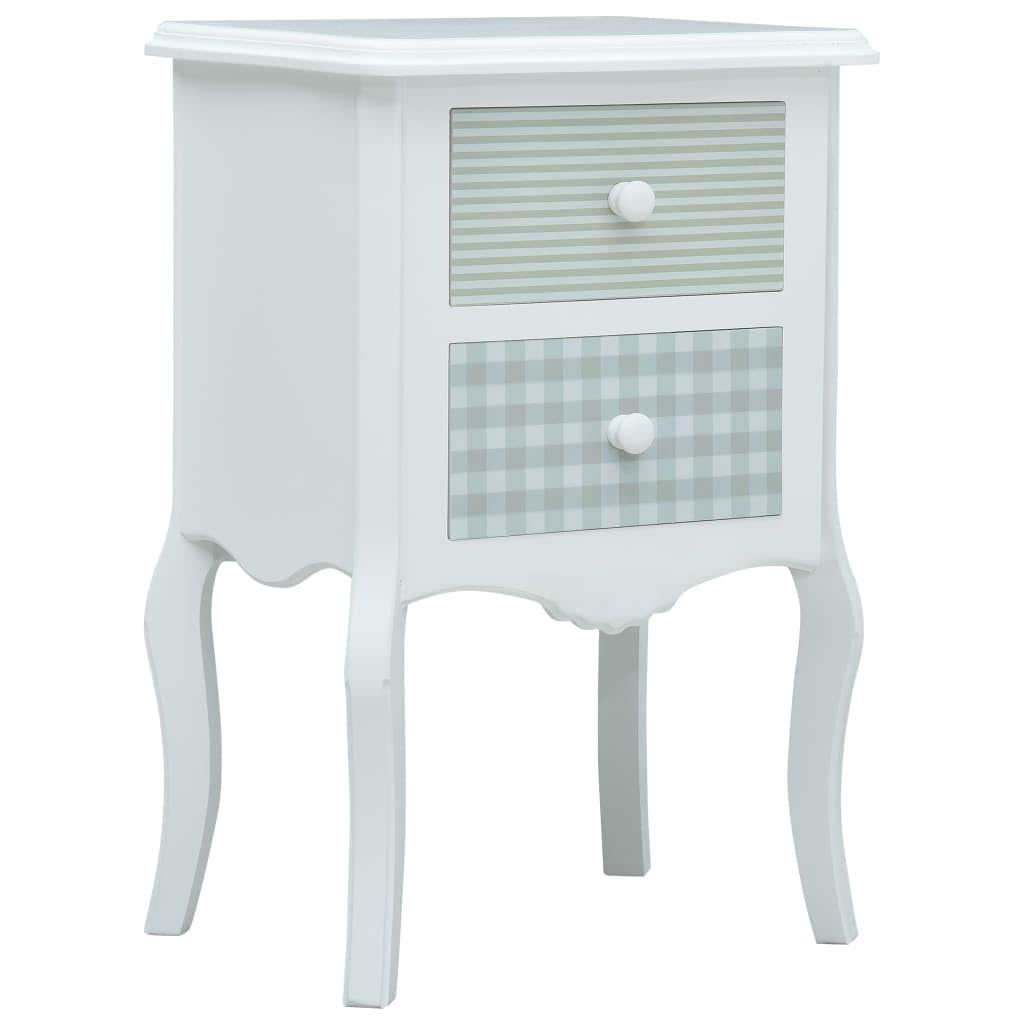 Table de chevet blanche et grise en MDF durable aux finitions soignées