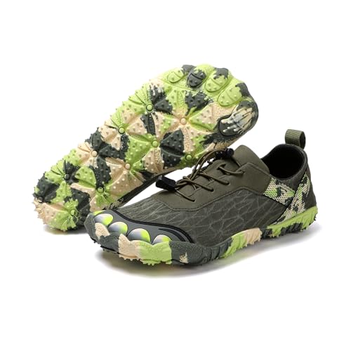 Women's Men's Minimalist Barefoot Shoes - Wide Toe Box for Cross Training & Trail Running | Quick-Dry Water Shoes for Beach, Swim & Outdoor Activities Army Green