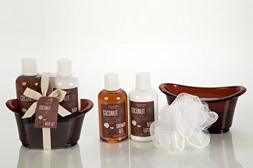 Badeset COCONUT in Badewanne - mit Duschgel und Body Lotion GESCHENKSET