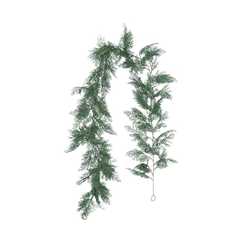 Guirnalda de pino artificial de 180 cm Guirnalda de Navidad PPC Ecológica Guirnaldas de PPC Largas Realistas Guirnaldas de Pino Navidad para la Temporada de Vacaciones Chimenea Decoración