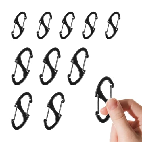 Clips de zíper antirroubo, 10 peças de travas de zíper para mochilas, fechos de mosquetão de mola de dupla face com garras em S para prevenção de roubo para bagagens, malas, bolsas, chaves e carteiras