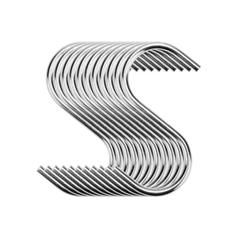 Yountiger 20 PCS S Hooks, Stainless Steel S Hooks for Hanging Kitchenware, Professional S Shaped Hooks for Hanging Pots, Pans, Cups, Plants, Bags, Jeans, Towels ETC 3.6 in Cover