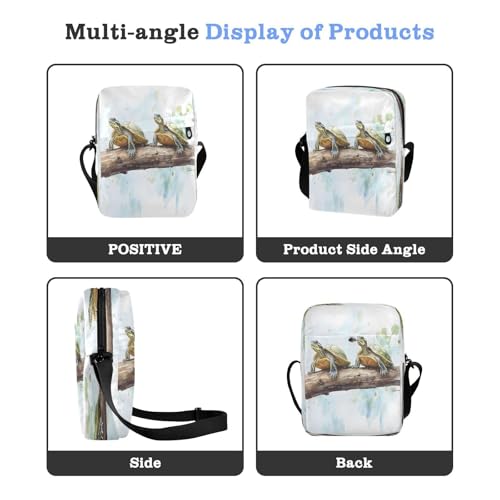 Crossbody Bag Cute Two Sea Turtles Messenger Bag for Women Men Purse Shoulder Bag Satchel Bag with Adjustable Strap 214B93584