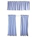 Zen Creative Designs Poly Cotton 1/8th Inch Gingham Checkered 3 Piece Set Window Valance and Tiers Home DÃ©cor Bedroom Nursery Kitchen Window (Light Blue)