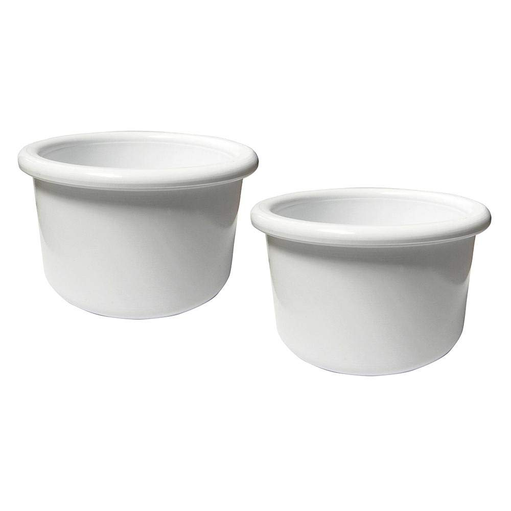 Crock-Style White Plastic Bird Dish 16 oz (2 Pack)